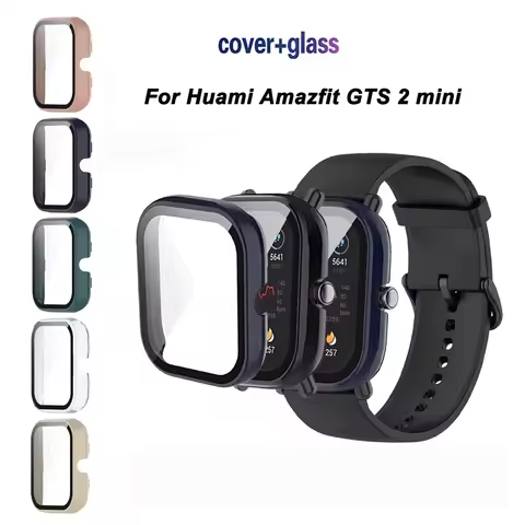 Case For Huami Amazfit GTS2 mini GTS 2 mini Hard PC Frame Bumper Cover Case + HD Tempered Glass Anti