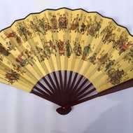 Water Margin One Hundred Zero Eight Generals 33cm Two Heads Bamboo Fan Men Silk Fan Liangshan One Hu
