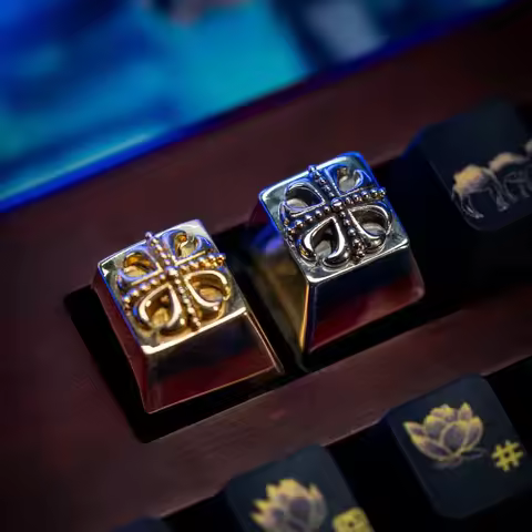 ECHOME Metal Artisan Keycaps Custom Pure Copper Keycap Gold Aluminum Key Cap Mechanical Keyboard Gam