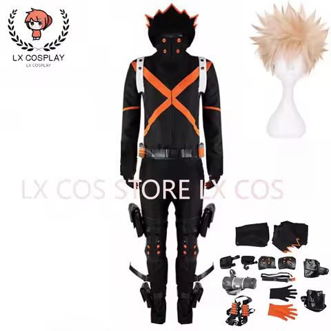 World Heroes Mission Katsuki Bakugou Cosplay Costume Boku No Hero Bakugou Halloween Carnival SuitLX 