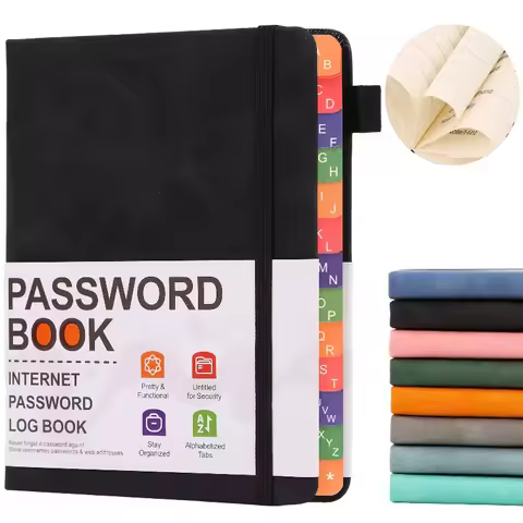 1 PCS Password Register with Letter Tags Book, Elderly Friendly Password Organizer, Pocket Sized Boo