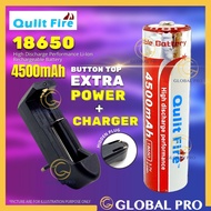 18650 Rechargeable Battery Charger Li-Ion Battery 3.7V 4500mAh Solar Battery Bateri Boleh Cas Semula 18650 Button Top