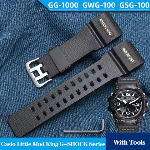 Rubber Silicone Watch Strap For Casio Small/Little Mud King G-SHOCK GG-1000 GWG-100 GSG-100 Classic 