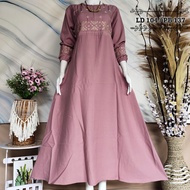 TINI GROSIR GAMIS ITY CREPE BORDIR / BAJU MUSLIM ITY CREPE PREMIUM / DRESS MUSLIM ITY CREPE TERBARU