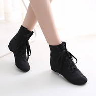 QY^Dancing Shoes Adult and Children Ballet Shoes Dance Shoe Flat High Top Jazz Boots Soft Bottom Training Shoes Women 00