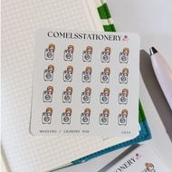 COMELS Washing Laundry Daily Chores Sticker Sheet for Planner Bullet Journals Journaling Diary