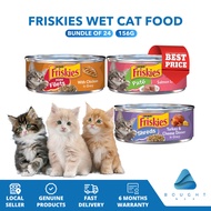 [Bundle of 24] Friskies Wet Cat Food 156g Salmon Turkey & Cheese Dinner  Chicken Fillet Wholesome Nu