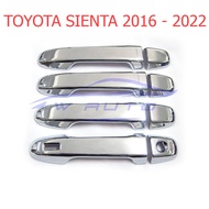 1 Set Door Handle Cover Concave Button TOYOTA SIENTA 2016-2022 Sienna Chrome Plating