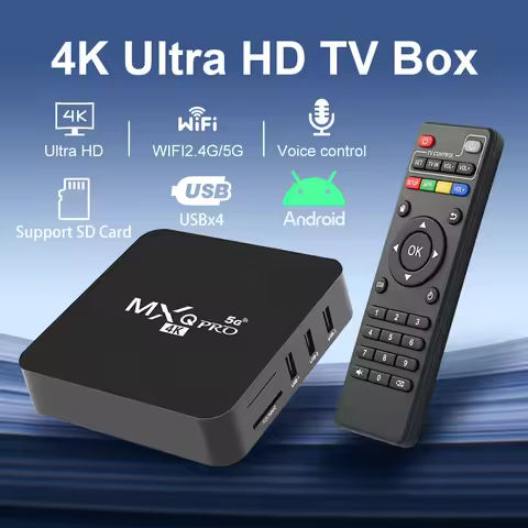 2026 5G HDR 4K Smart TV BOX HD Android 9.0 TV Stick MXQ PRO H313S TV Box Wifi Smart TV Voice Remote 
