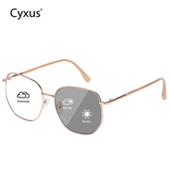 Cyxus Photochromic Metal Frame Anti Blue Light Glasses Computer Gaming Glasses for Men/women 8261
