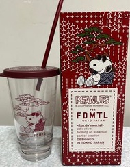 全新 有盒 史努比 snoopy 杯 PEANUTS x FDMTL 水樽 連 飲管 snoopy 史諾比 吸管杯 膠 水杯 snoopy tumbler with slaw