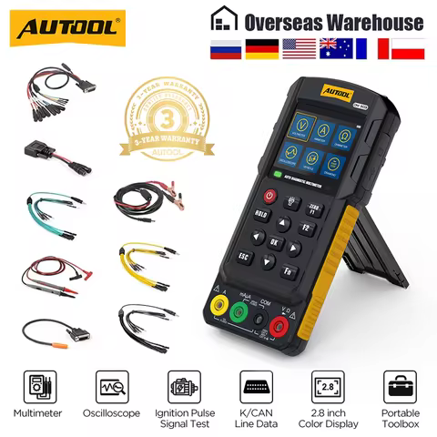 AUTOOL DM303 Auto Diagnostic Multimeter Car Circuit Tester with K/CAN/Oscilloscope/Cranking/Analog S