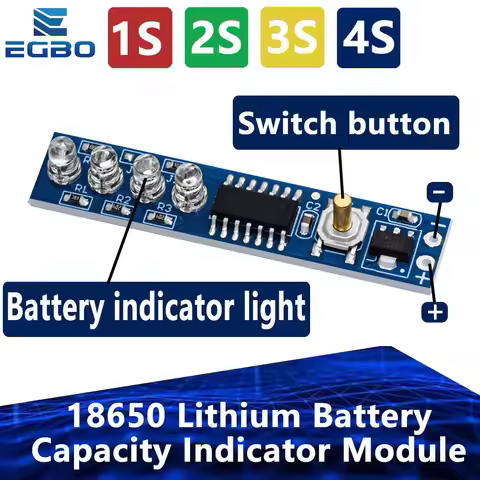 1~5PCS EGBO 1S 2S 3S 4S Single 3.7V 18650 Lithium Battery charge Indicator Module Percent Power Leve