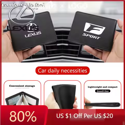 2026 Hot Interior Stickers High-end Leather Car Driver License Card Holder ID Credit Case For Lexus 