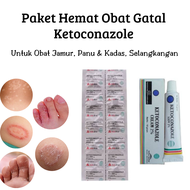paket sabun gatal ampuh, obat jamur ketoconazole salep dan tablet, salep gatal kulit/miconazole salep