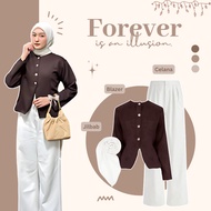 One Set Ailee OutfitWanita [Pants + Ailee Blazer + Bella Square Hijab] Suit Wanita - AS118N