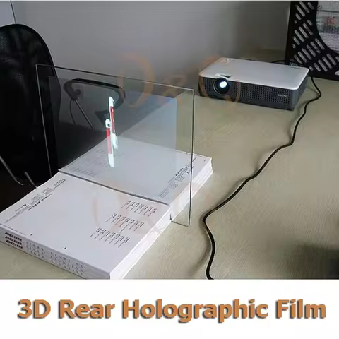 A4 Size 1 Piece Transparent 3D Holographic Projection Film Adhesive Rear Projector Screen Sample for