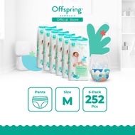 Offspring Premium Fashion Pants Diaper - M (252 Pcs) [Bundle of 6]