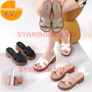[Syandalku.co] Women's Wedge Sandals H Premium Jelly Import PVC E666