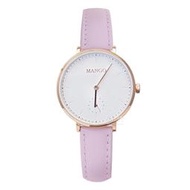 【MANGO】MA6722L-PK-H 簡約三針 藍寶石鏡面 皮錶帶女錶 粉色/玫瑰金 34mm