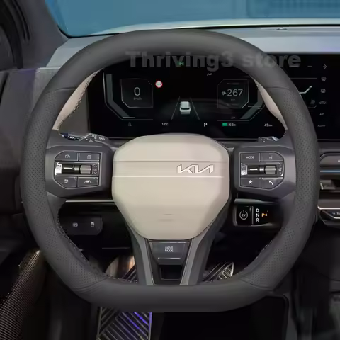 Leather Car Steering Wheel Cover For NEW Kia EV2 GT-Line 2026 EV3 EV5 Covers For Covers Auto Steerin