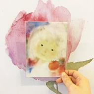 岩崎知弘-女孩與柿子-插畫明信片