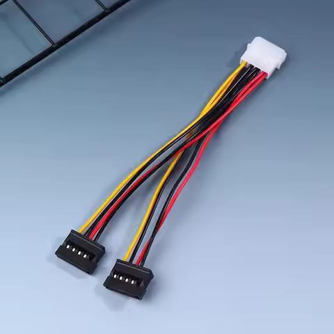 IDE Molex 4 Pin To 2 X SATA Power Cable Serial ATA Y Splitter Hard Driver Dual Extension Cord Adapte
