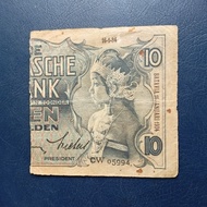 Uang Kuno Senering 10 Gulden Wayang 1934