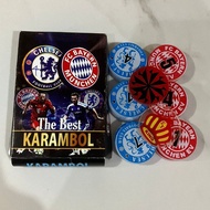 Biji Karambol Tebal 4 mm Motif Chelsea Bayern Munchen / Random | Koin Krambol Satu Lapis Original |