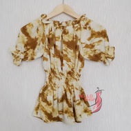 HELLOSHOP - ATASAN WANITA SABRINA TIE DYE BLOUSE FASHION CEWEK BAJU KEKINIAN LENGAN PENDEK SABRINA T