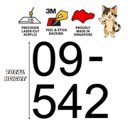 HT4 AR - ACRYLIC HDB Unit Number, Condo Number, Address Sign, House Number, Home Number, Door Sign