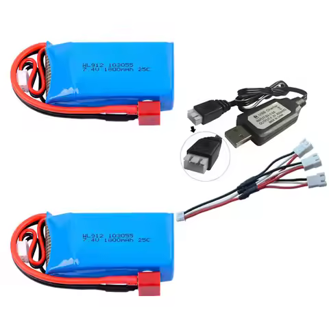 WL912 Model Ship Battery 7.4V 1800MAH Lipo Battery For WL912 Remote Control Ship 25C 2S Model Ship B