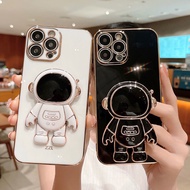 Case OPPO F5 F7 F9 F1S F11 F11 Pro Astronaut phone case cartoon anime Casing Luxury Electroplated TPU Square Phone Cover