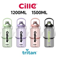 Cille Water Bottle Tritan BPA-Free Plastic Water Bottle With Starw Botol Air Plastik XL-2481 / 1200M