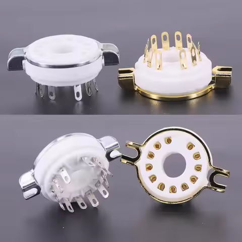 4PCS 12Pin B12C Tube Socket Valve Base Power Lamp Jack For Audio 6HF5 6C10 6GE5 8GU7 8AC9 9MN8 6EA4 