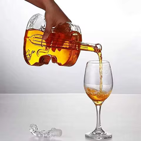 Whiskey Decanter Violin Decanter Crystal Drinking Cup Whiskey Glasses Cup for Wine Cocktail Vodka Ho