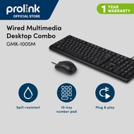 Prolink USB Keyboard + USB Optical Mouse Multimedia Function |104 Keys for Desktop Computer/Laptop/O