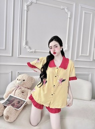 Đồ Bộ Ngủ Pijama Đùi Lụa Nhật - Đùi Cánh Dơi Mango Bigsize 50-100kg Lụa Nhật Hai Túi