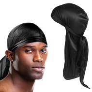 HIG Men Women Durag Silk Pirate Cap Headwrap Durag Headscarf Soft Cap For Hair Accessories
