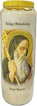 St. Benedict Prayer Candle in Glass Novena 18 x 7 cm 100% Vegetable Burning Time 9 Days - 216 Hours
