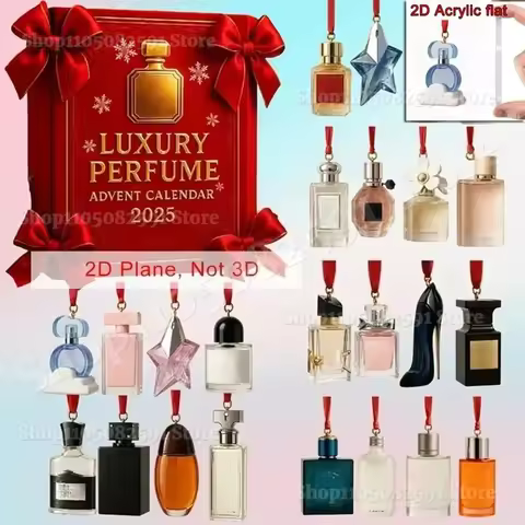 Luxury Perfume Advent Calendar 24 Days Countdown Calendar Blind Box 2D Acrylic Pendant Christmas Gif