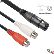 IWENNEYBU 3PIN XLR Female to 2RCA Female Y Splitter Cable, Plug and Play Dual RCA to 1 XLR XLR Split