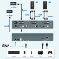 DVI 1.0 KVM Switch 2 Port 2 In 2 Out Support Dual Monitor Support 4K 30Hz 1080P 60Hz EDID For K