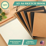 A5 A6 kraft hardcover notebook plain sketch book pocket size