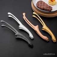 Wholesale Korean Style Sst Barbecue Clip round Head Food Clip Baking Bread Clip Hotel Restaurant Steak Tong