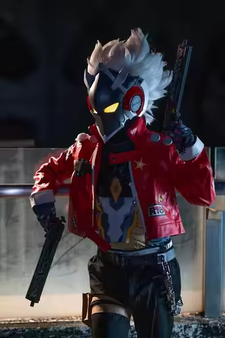 Game Zenless Zone Zero Billy Kid Cosplay Costume Wig Mask Guns Weapons Leather Uniform White Hair Cu