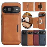 yyy2 in 1 Magnetic Leather Case For Google Pixel 10 9 8 9A 8A Pro XL 10pro 9pro 8pro Cards Slots Hol
