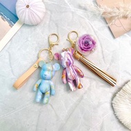 流體熊 x 永生花情侶鑰匙圈 對飾