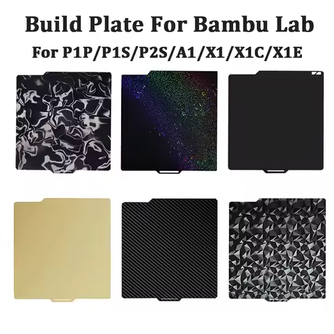 Build Plate For Bambu Lab P1S A1 X1C P2S Pei Texture 257x257 H1H PEY Peo Sheet Spring Steel For Bamb