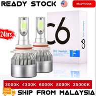 2x C6 H7 LED H11 H4 Hi/Lo H1 H3 H8 HB1 HB3 HB4 HB5 H10 HIR2 H13 H16 H27 Car Headlight Bulbs 3000K 43